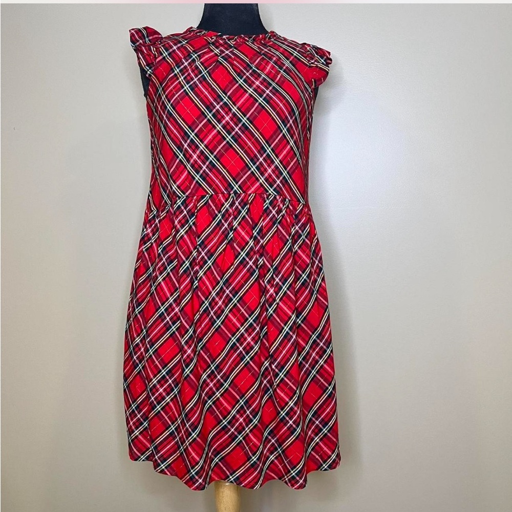 Plaid Ruffle A-Line Dress Vineyard Vines NWT